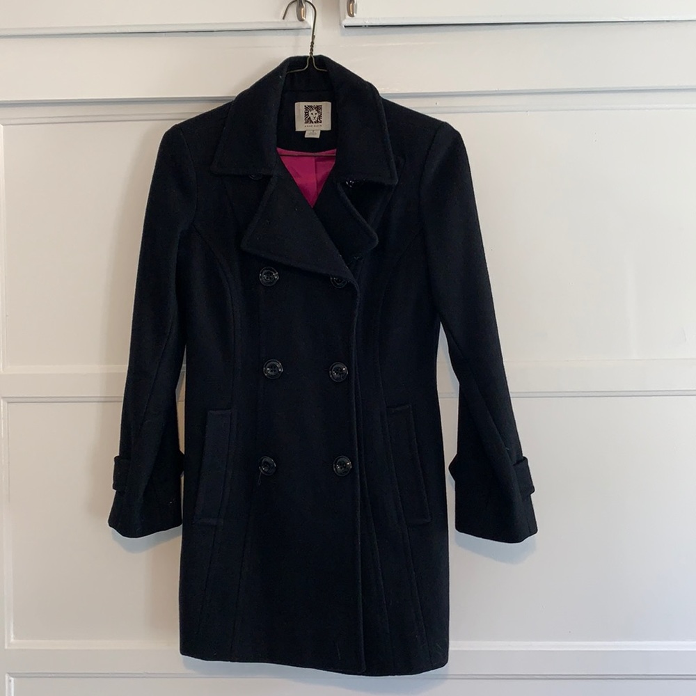 Black wool Anne Klein Pea Coat